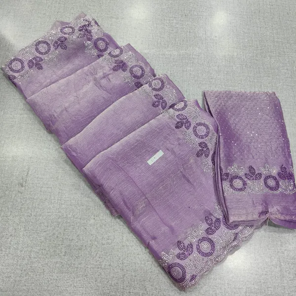 Fendy Space Silk Saree with Double Stone Work | SR268